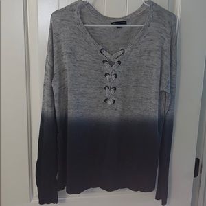 AMERICAN EAGLE Laced Up V-Neck Sweater